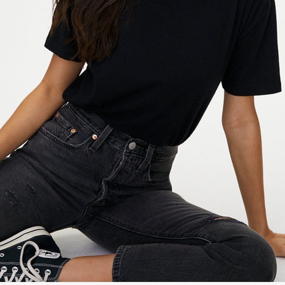 Levi's 501 High Rise Skinny Jeans Black Mail NWT - Picture 2 of 12